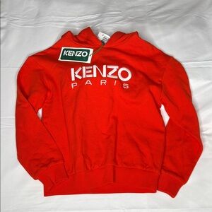 Kenzo Kids Orange Embroidered Logo Hoodie (Size 8) NWT — Designer Sweatshirt